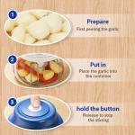 Electric Garlic Chopper, Mini Portable Veggie Chopper, Rechargeable Cordless Food Chopper for Fruits Vegetables, One Touch Operation, Easy Clean Kitchen Helper (Blue)
