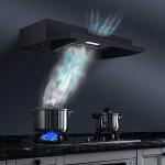 SNDOAS Range Hood 30 inch Under Cabinet, Ducted/Ductless Convertible Kitchen Hood, Stainless Steel Vent Hood with LED Light,Under Cabinet Hood with 2 Speed Exhaust Fan,Black