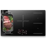 36 Inch Electric Induction Cooktop 5 Burners, 10800W Built-in Induction Stove Top with Double Bridge Function, Booster, Timer, Child Lock, Sensor Touch Control, 240V/50A, No Plug