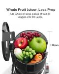 Whole Fruits Cold Press Juicer Machines, 4.3-inch (110mm) Powerful Wide Mouth Slow Masticating Juicer with Large Feed Chute for Vegetables and Fruits, Easy to Clean, Gray