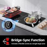 36 Inch Electric Induction Cooktop 5 Burners, 10800W Built-in Induction Stove Top with Double Bridge Function, Booster, Timer, Child Lock, Sensor Touch Control, 240V/50A, No Plug