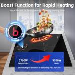 36 Inch Electric Induction Cooktop 5 Burners, 10800W Built-in Induction Stove Top with Double Bridge Function, Booster, Timer, Child Lock, Sensor Touch Control, 240V/50A, No Plug