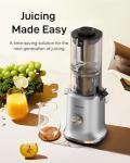 Whole Fruits Cold Press Juicer Machines, 4.3-inch (110mm) Powerful Wide Mouth Slow Masticating Juicer with Large Feed Chute for Vegetables and Fruits, Easy to Clean, Gray