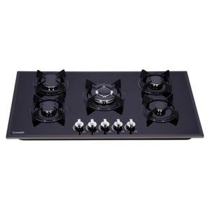 Tymetik 36 Inch Gas Cooktop, Built-in Tempered Glass Gas Stovetop 5 High Efficiency Burners Gas Stove Top Propane/Natural Gas Convertible Gas Hob (Black)