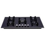 Tymetik 36 Inch Gas Cooktop, Built-in Tempered Glass Gas Stovetop 5 High Efficiency Burners Gas Stove Top Propane/Natural Gas Convertible Gas Hob (Black)