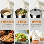 Stand Mixer with 3QT+3.5QT Dual Bowls, 10-Speed Electric 300W Food Mixer - Includes Egg Whisk, Dough Hook & Flat Beater for Home Baking & Daily Cooking (White)