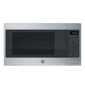 GE Countertop Microwave Oven, 1,150-watt Capacity, 1.6 Cubic Ft., 8 Auto Setting Cooking Settings, Child-Lock Technology, Kitchen Essentials for the Countertop, Dorm Room or Apartment, Stainless Steel