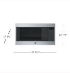 GE Countertop Microwave Oven, 1,150-watt Capacity, 1.6 Cubic Ft., 8 Auto Setting Cooking Settings, Child-Lock Technology, Kitchen Essentials for the Countertop, Dorm Room or Apartment, Stainless Steel