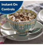 GE Countertop Microwave Oven, 1,150-watt Capacity, 1.6 Cubic Ft., 8 Auto Setting Cooking Settings, Child-Lock Technology, Kitchen Essentials for the Countertop, Dorm Room or Apartment, Stainless Steel