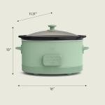 bella 6.0 Qt Programmable Slow Cooker, Ceramic Nonstick Coating, Adjustable Temperature & Cooking Times, Dishwasher Safe Stoneware Pot & Tempered Glass Lid, Tangle Free Cord Wrap, Seaglass
