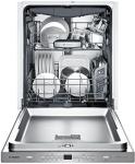 SHPM65W55N 24 500 Series Pocket Handle Dishwasher with 16 Place Settings 3rd Rack 44 dBA 5 Wash Cycles 5 Wash Options and Sanitize Option in Stainless Steel