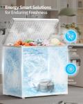 TABU 10 Cu Ft Chest Deep Freezer, Large Chest Freezer with 7 Level Adjustable Temperature,Compact Freestanding Top-opening Deep Freezer with Removable Storage Basket, White