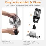 Cold Press Juicer, Masticating Juicer with Large Feed Chute Fit Whole Fruits & Vegetables，Stainless Steel Slow Masticating Juicer Easy to Clean, 99.6% Juice Purity, Metallic Silve