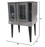 Commercial Convection Oven, Natural Gas or Propane, 54000 BTU, Single Deck, Four Legs, Restaurant Kitchen Bakery DCCOG1