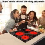 Noxton 24 Inch Electric Cooktop 4 Burners Electric Stove, Built-in Ceramic Cooktop with Touch Control Child Lock Timer Easy To Clean with Hard Wire 6000W 240V