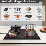 Noxton 24 Inch Electric Cooktop 4 Burners Electric Stove, Built-in Ceramic Cooktop with Touch Control Child Lock Timer Easy To Clean with Hard Wire 6000W 240V