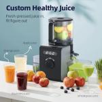Cold Press Juicer Machines with 6.5" Large Feed Chute, Juicer for Whole Vegetables & Fruits, High Juice Yield (Black)