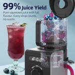 Cold Press Juicer Machines with 6.5" Large Feed Chute, Juicer for Whole Vegetables & Fruits, High Juice Yield (Black)