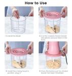 Electric Chicken Shredder, Automatic Food Chopper with Chicken Breast Shredder & Meat Grinder, 2 Sets of Blades for Chicken/Pork/fish/Vegetable/Baby Food (Pink)