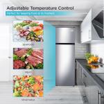 BLACK+DECKER 10 Cu. Ft. Top Mount Refrigerator with Freezer, 2 Door Fridge with Top Freezer and Mechanical Temperature Control, For Homes and Apartments, BDA10LAS, Stainless Steel Look