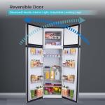 BLACK+DECKER 10 Cu. Ft. Top Mount Refrigerator with Freezer, 2 Door Fridge with Top Freezer and Mechanical Temperature Control, For Homes and Apartments, BDA10LAS, Stainless Steel Look