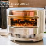 Solo Stove Pi Pizza Oven, Wood & Gas Burner | Incl. Stainless Steel Outdoor Maker, Burning Assembly, Burner, Cordierite Stone (13 mm thick), H: 15.125 in x Dia: 20.5 in, 30.5 lbs, silver