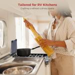 CAMPLUX Classic RV Cooktop 2 Burners Slide-in, Propane Cooktop Stove with Tempered Glass Cover, 12 Inches Propane Rangetop with Blue Indicator Light, 13,000BTU, Black RGH12IB