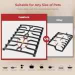 CAMPLUX Classic RV Cooktop 2 Burners Slide-in, Propane Cooktop Stove with Tempered Glass Cover, 12 Inches Propane Rangetop with Blue Indicator Light, 13,000BTU, Black RGH12IB