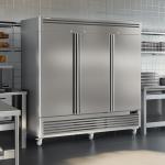 Coolski Commercial Freezer 82" W, 72 Cu.ft Stainless Steel Reach In Upright Freezer 3 Door, Auto-Defrost, 12 Adjustable Shelves, -13 to -5℉ Temp Control, LED Light, 5 Wheels