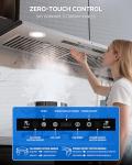 AMZCHEF Range Hood Insert 30 Inch, 900CFM Stainless Steel Kitchen Vent Hood 3 Speed Exhaust Fan Touch/Remote/Gesture Control LED lights Time Setting Dishwasher-Safe Baffle Filters