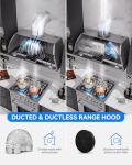AMZCHEF Range Hood Insert 30 Inch, 900CFM Stainless Steel Kitchen Vent Hood 3 Speed Exhaust Fan Touch/Remote/Gesture Control LED lights Time Setting Dishwasher-Safe Baffle Filters