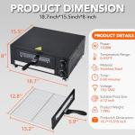 Electric Pizza Oven Indoor Countertop Pizza Oven with Viewing Window, 12 Inch Stainless Steel Electric Countertop Pizza Maker for Fast Baking, Kitchen, Restaurant, Home Use, 1100W, Black