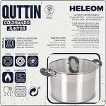 Quttin - Professional Induction Saucepan, Kitchen Oven Stainless Steel Non-Stick, Medium Casserole with Lid, Suitable for All Types of Cookers, Induction, Gas, Vitro, 26 cm Saucepan Heleom Model