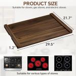 Oenalw Noodle Board Stove Cover Wood (Ready to Use), Stove Top Covers for Electric Stove, Gas Stove, Wooden Decorative Rustic Kitchen Serving Tray, for Range Stovetop, Cooktop, 30'' * 22'', Brown