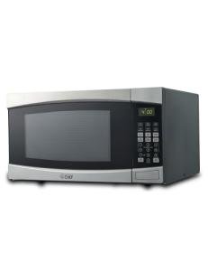 COMMERCIAL CHEF 1.6 Cubic Foot Microwave with 10 Power Levels, Small Microwave with Push Button, 1000 Watt Microwave with Digital Control Panels, Countertop Microwave with Timer, Stainless Steel