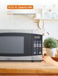 COMMERCIAL CHEF 1.6 Cubic Foot Microwave with 10 Power Levels, Small Microwave with Push Button, 1000 Watt Microwave with Digital Control Panels, Countertop Microwave with Timer, Stainless Steel