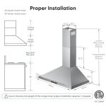 VIKIO HOME Wall Mount Range Hood 30 inch, 580 CFM, Ducted/Ductless Convertible, Stainless Steel Kitchen Vent Hood with 3-Speed Fan and LED Lights