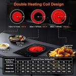 Dual Coils Design of Single Burner Electric Cooktop, 1800W Infrared Ceramic Hot Plate for Cooking, Portable Countertop or 12 inch Built-in Radiant Stove Top Cooker, Compatible with All Cookware