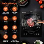 Dual Coils Design of Single Burner Electric Cooktop, 1800W Infrared Ceramic Hot Plate for Cooking, Portable Countertop or 12 inch Built-in Radiant Stove Top Cooker, Compatible with All Cookware