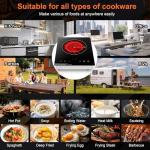 Dual Coils Design of Single Burner Electric Cooktop, 1800W Infrared Ceramic Hot Plate for Cooking, Portable Countertop or 12 inch Built-in Radiant Stove Top Cooker, Compatible with All Cookware