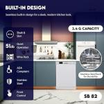 Equator24" Built in Dishwasher 14 Place Setting Wine Rack 8 Wash FAST 50 Delay1/2Load 110V E-Star ADA in White