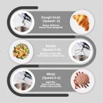 Kitchen in the box Stand Mixer, 900W 8.5QT Kitchen Electric Mixer, 6-Speed Large Capacity Food Mixer for Home Cooks with Egg Whisk, Dough Hook & Flat Beater (Black)