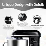 Kitchen in the box Stand Mixer, 900W 8.5QT Kitchen Electric Mixer, 6-Speed Large Capacity Food Mixer for Home Cooks with Egg Whisk, Dough Hook & Flat Beater (Black)