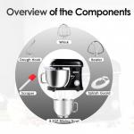 Kitchen in the box Stand Mixer, 900W 8.5QT Kitchen Electric Mixer, 6-Speed Large Capacity Food Mixer for Home Cooks with Egg Whisk, Dough Hook & Flat Beater (Black)