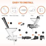 Cofun Masticating Juicer Attachment for KitchenAid, Slow Juicer with Dual Feed Chute, High Juice Yield & Easy to Clean Cold Press Juicer Machine, Compatible with All KitchenAid Stand Mixers