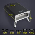 Deco Chef Electric Pizza Oven, 12-Inch Ceramic Stone and Grill, 1800W, Bakes up to 750 Degrees for Countertop Artisan Style Pizza, 13" Double Wall Stainless Steel, Indoor & Portable Outdoor Pizza Oven