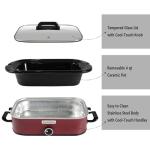 4-Quart Slow Cooker with Casserole Manual Warm Setting - Perfect Kitchen Small Appliance for Family Dinners, Dishwasher Safe Crock, Red