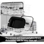 4-Quart Slow Cooker with Casserole Manual Warm Setting - Perfect Kitchen Small Appliance for Family Dinners, Dishwasher Safe Crock, Red