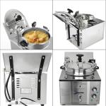 PreAsion 16L High Pressure Fried Chicken Machine 110V Chicken Pressure Fryer Counter Top Electric Deep Fryer With Thermostat Food Oven Fryer, Fried Delicacies, Stainless Steel 2400W