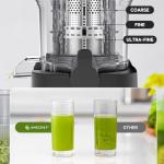 Cold press Juicer Machines with 5.4" Extra Self-Feeding for Whole Vegetable & Fruit, Juice Extractor with Large Auger & Triple Strainers, Easy to Clean, High Juice Yield, Stainless Steel Silver